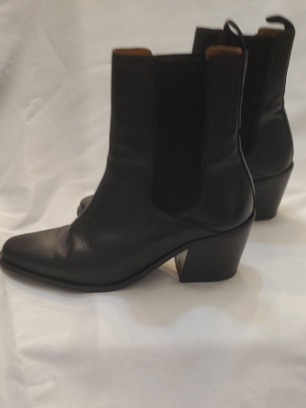 Beckett Simonon Black Leather Ankle Boots with Block Heel Women's 7.5 - Picture 16 of 16